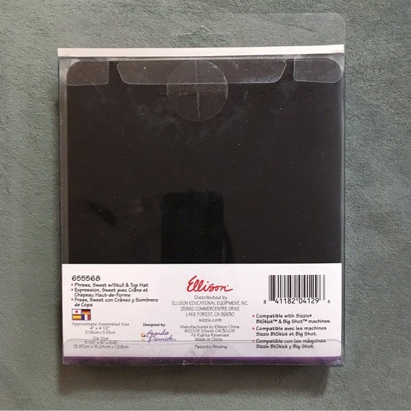 Sizzix Bigz die - Phrase, Sweet w/skull & top hat - Picture 2 of 7